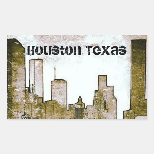 Houston Texas Skyline Stickers (Front)