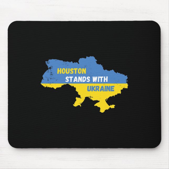 Houston Texas Stands With Ukraine  Mouse Pad (Front)