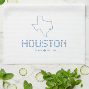 Houston & Texas Tile, Blue Tile, Houston Texas Kitchen Towel