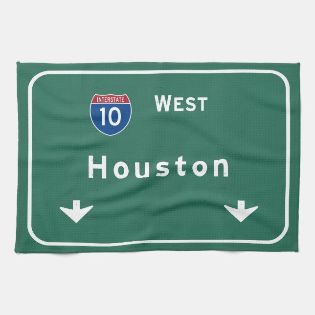 Houston Texas tx Interstate Highway Freeway Road : Kitchen Towel (Horizontal)