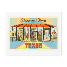 Houston Texas TX Old Vintage Travel Souvenir
