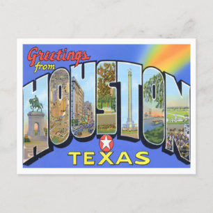 Houston, Texas Vintage Big Letters Postcard
