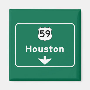 Houston, TX Road Sign Magnet