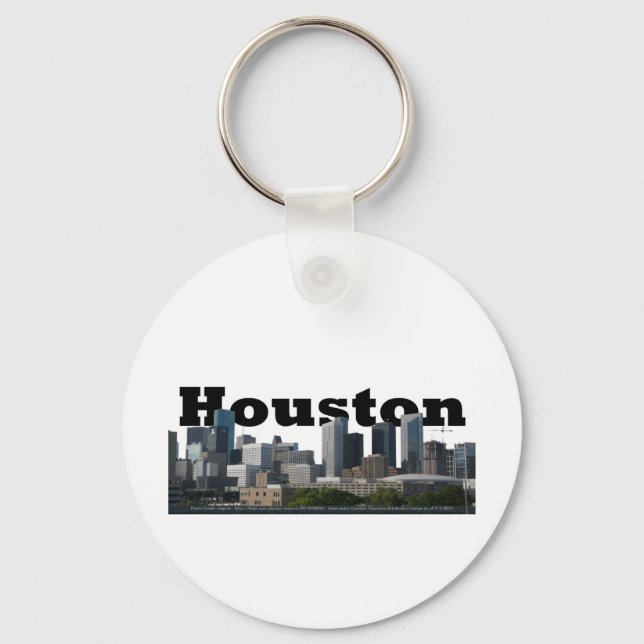 Houston, TX Skyline with Houston in the Sky Keychain (Front)