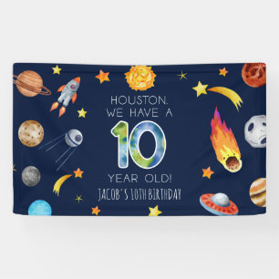 Houston We Have A 10 Year Old 10th Birthday Party Banner