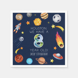 Houston We Have A 8 Year Old 8th Birthday Party Napkin