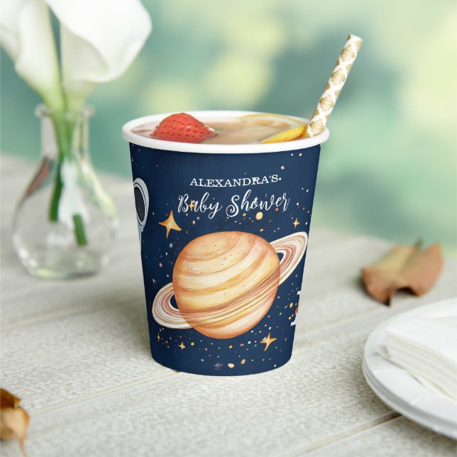 Houston We Have A Boy Outer Space Paper Cups (Insitu)
