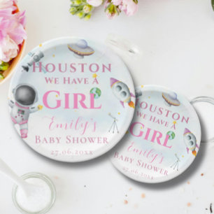 Houston We Have A Girl baby shower Space Astronaut Paper Plate