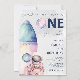 Houston, we have a one year old Birthday Invite