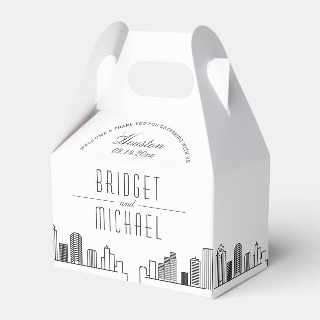 Houston Wedding | City Skyline  Favor Box (Front Side)