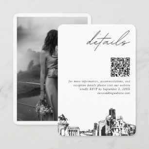 Houston Wedding Modern Details QR Code Enclosure Card