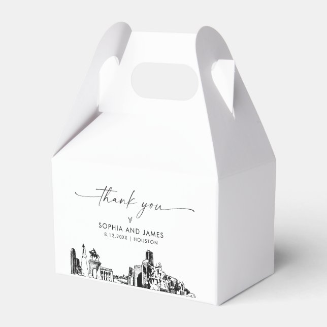 Houston Wedding Personalized Favour Box (Front Side)