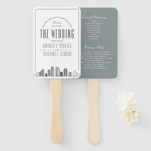Houston Wedding   Wedding Program Hand Fan