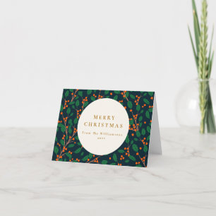 Houx de Noël Botanique Verdure personnalisée Carte
