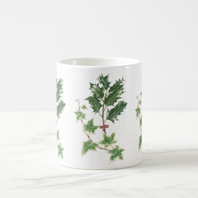 Houx de Noël et tasse botaniques de lierre (Centre)