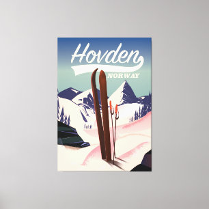 Hovden Norway Ski travel poster. Canvas Print