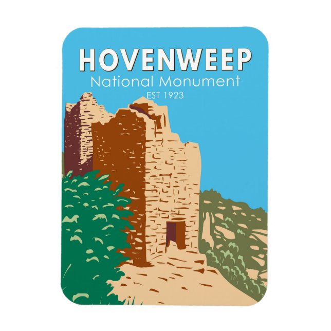 Hovenweep National Monument Vintage Magnet (Vertical)