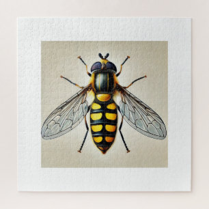 Hover Fly in Natural Habitat 110924IREF208 - Water Jigsaw Puzzle