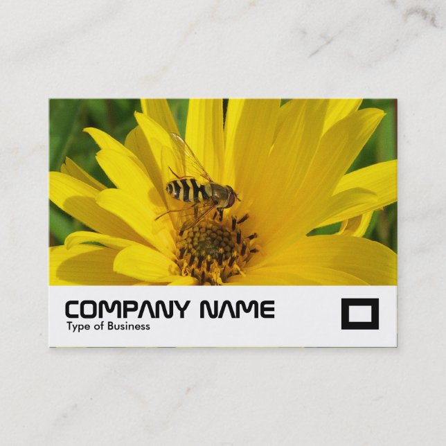 Hover Fly on a Yellow Chrysanthemum Business Card (Front)
