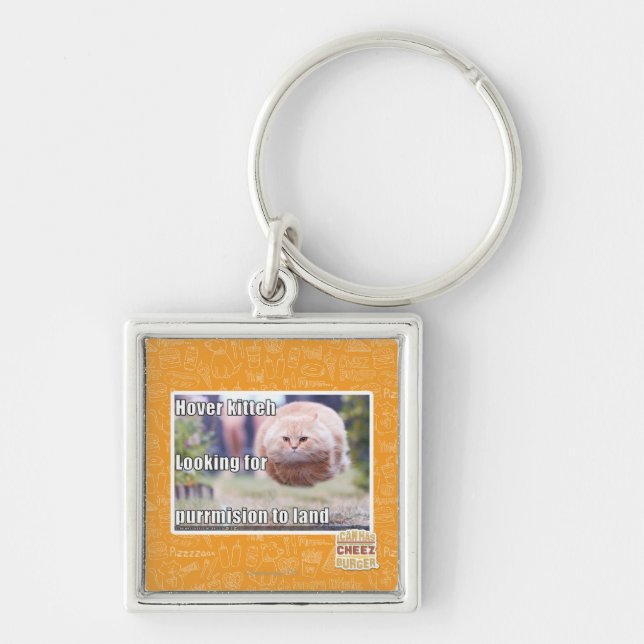 Hover kitteh keychain (Front)