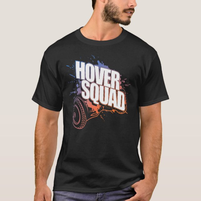 Hover Squad  Cool Orange Blue Gyro Hoverboard T-Shirt (Front)