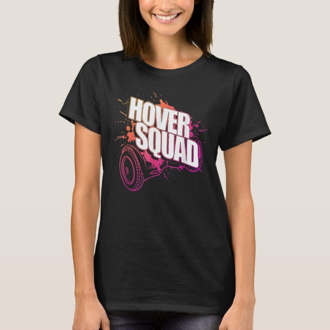 Hover Squad  Cool Peach Pink Gyro Hoverboard T-Shirt (Front)