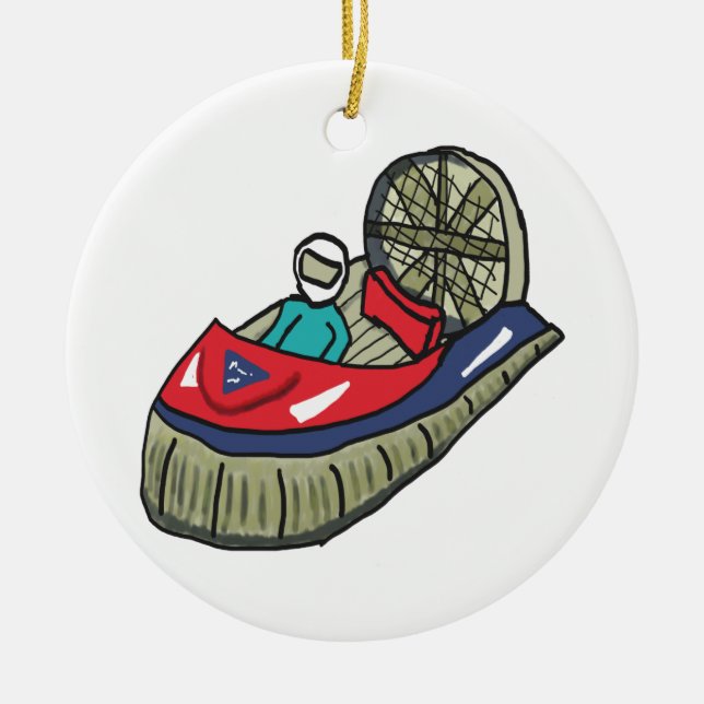 Hovercraft Ceramic Ornament (Front)