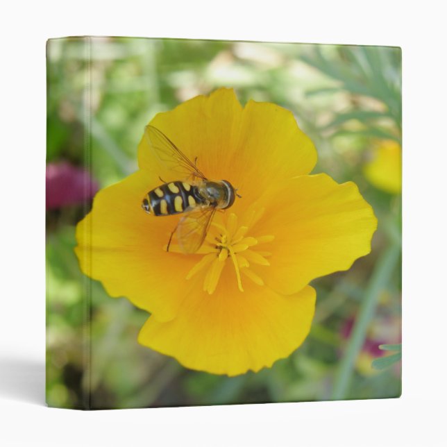 Hoverfly and Californian Poppy Binder (Front/Spine)