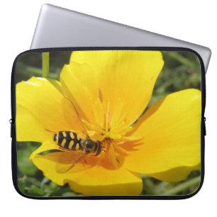 Hoverfly and Flower Laptop Bag