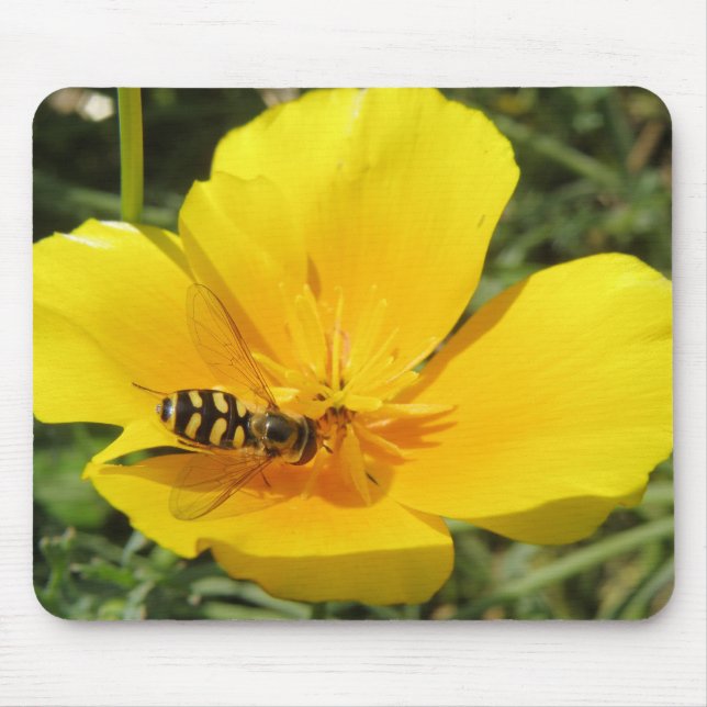 Hoverfly and Flower Mousepad (Front)