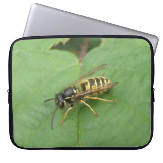 Hoverfly on a Leaf Laptop Bag