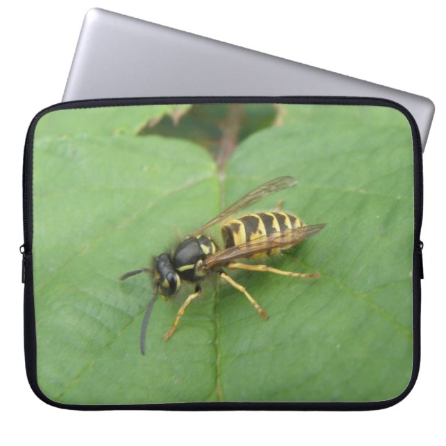 Hoverfly on a Leaf Laptop Bag (Front)
