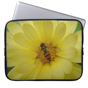 Hoverfly on a Marigold Laptop Bag