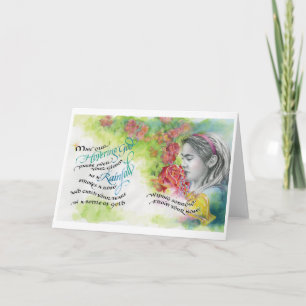 Hovering God/Rainfall, Folded Greeting Card, 5"x7" Card