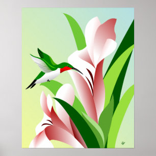 Hovering Hummingbird Poster