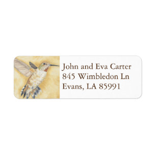 Hovering Hummingbird return address label