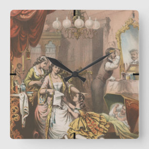Hovey's Cocoa Glycerine, Circa 1860 Square Wall Clock