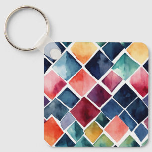 How about "Argyle Watercolor Charm Keychain"  Keychain