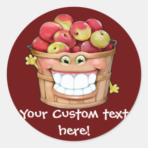 How about them apples?!  Happy Apples! Classic Round Sticker