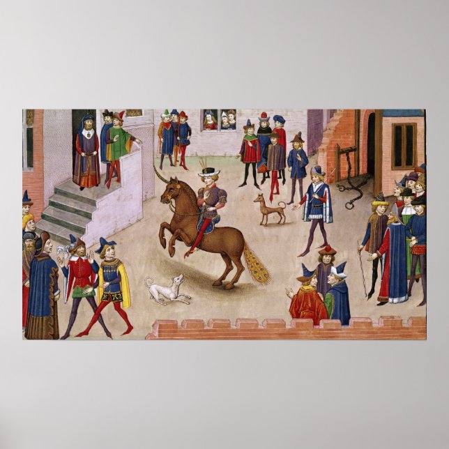 How Alexander the Great  Mounted Bucephalus Poster (Front)