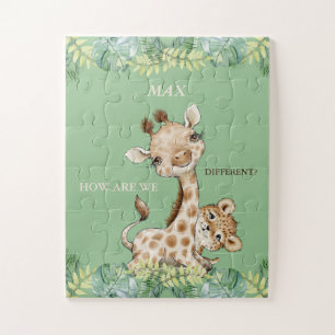 How Are We Different Giraffe Cheetah Kids  Jigsaw Puzzle