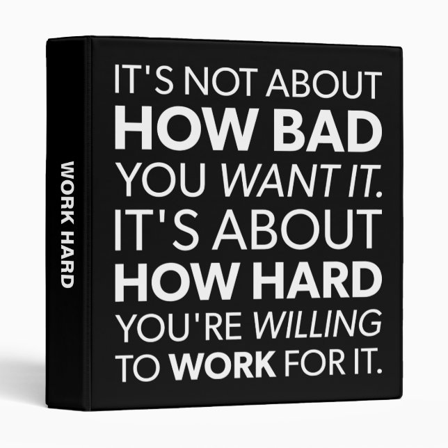 How Bad You Want It vs How Hard You Work - Inspire Binder (Front/Spine)