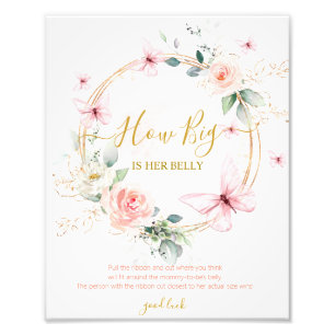 How Big Is Her Belly Baby Shower Game Photo Print