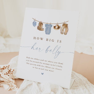 How Big Is Her Belly Cowboy Baby Shower Sign