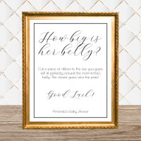 How Big Is Her Belly Minimalist Baby Shower Game