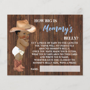 How Big is Mommy Belly AA Cowboy Shower Game Card