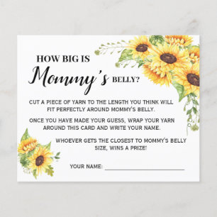 How Big is Mommy Belly Baby Shower Game Card