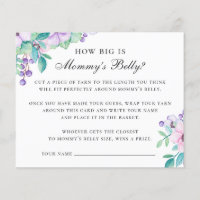 How big is mommy belly. Floral baby shower game