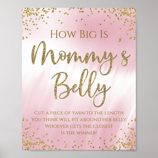 How Big is Mommys Belly Baby Shower Game Poster (Front)