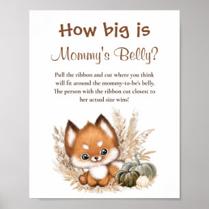 How Big Is Mommy's Belly Baby Shower Game Poster